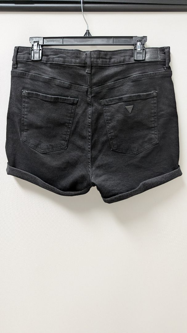Guess LA Black Cuffed Denim Shorts