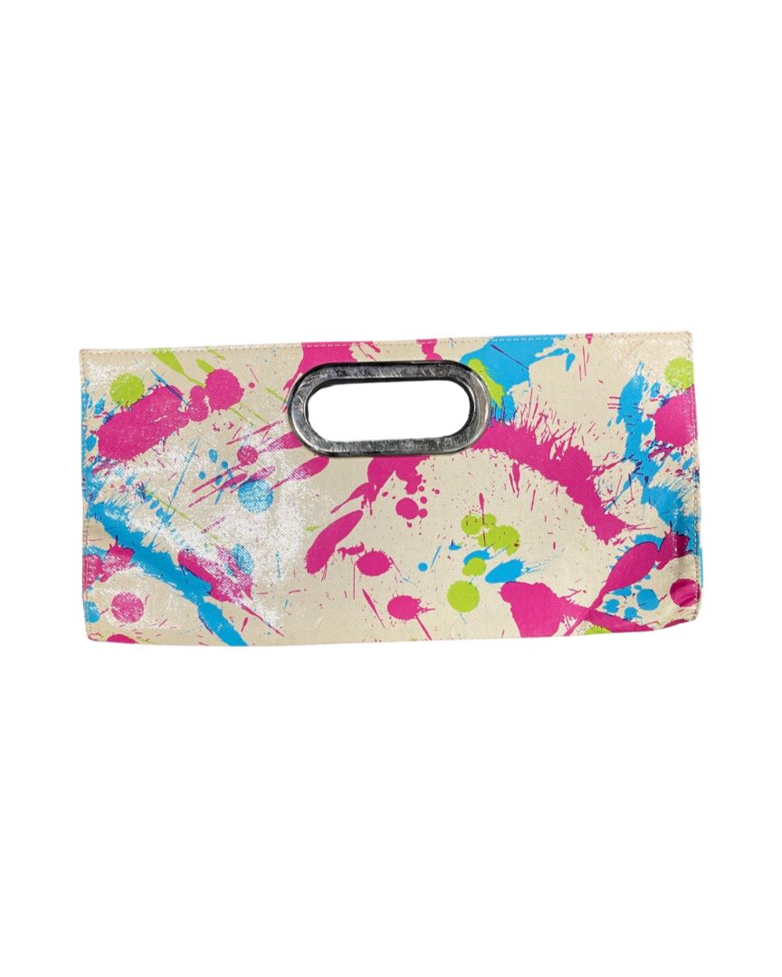 Paint Splatter Pattern Multicolor Clutch