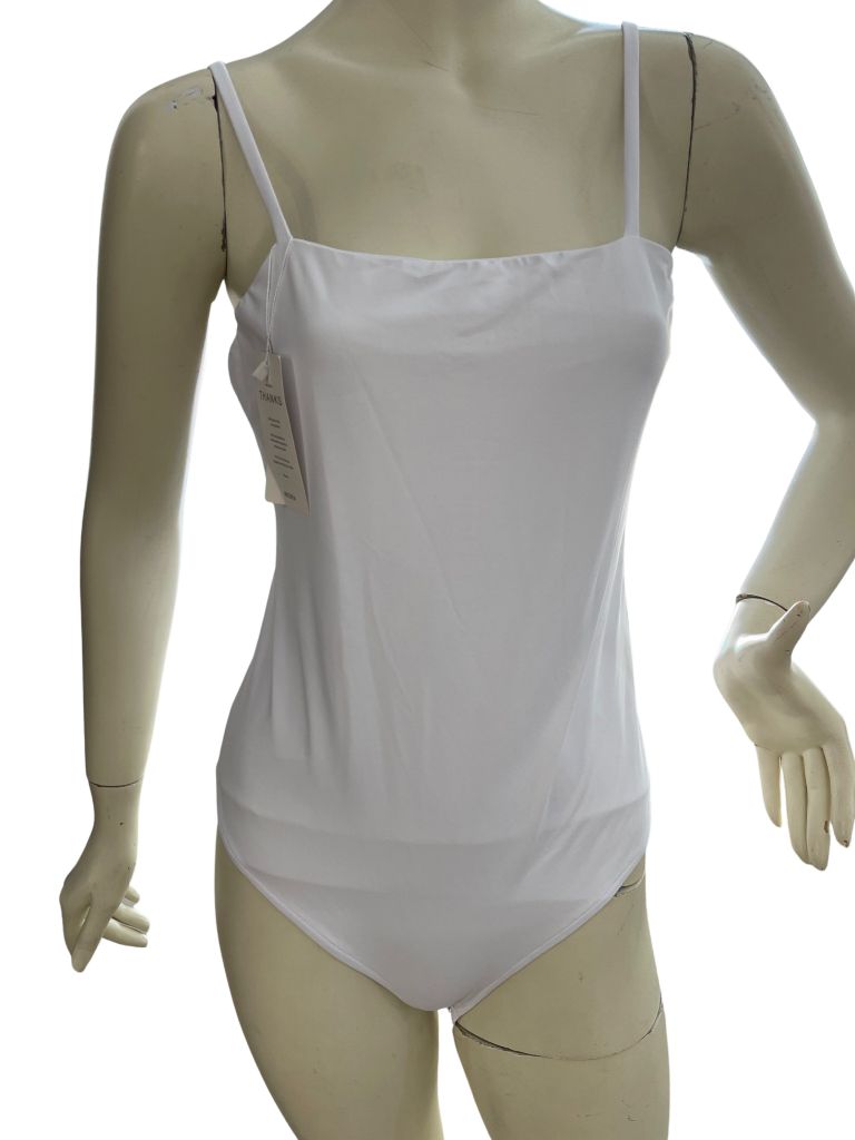 RioRia White Spaghetti Strap Bodysuit