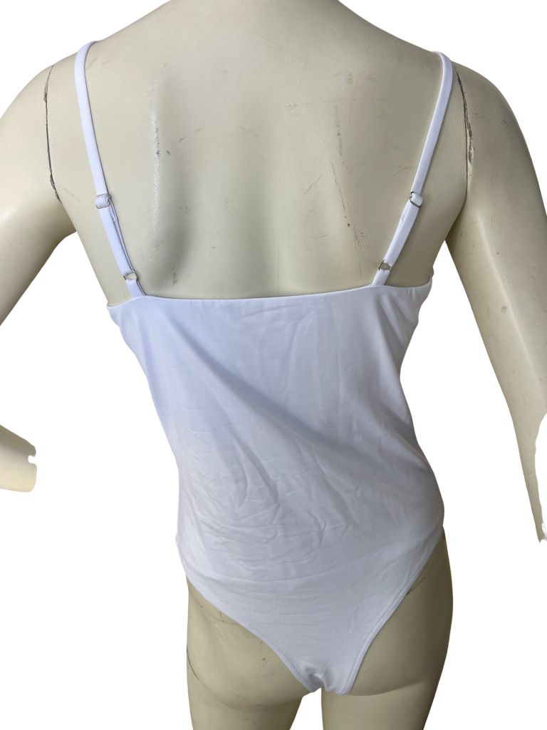 RioRia White Spaghetti Strap Bodysuit