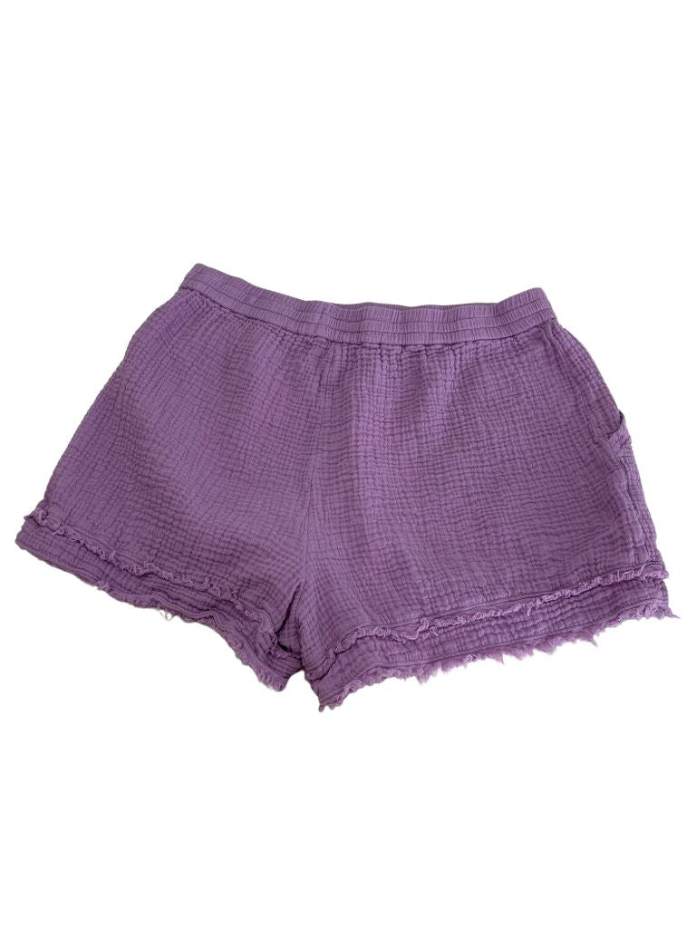 Saturday Sunday Purple Marie Frayed Shorts