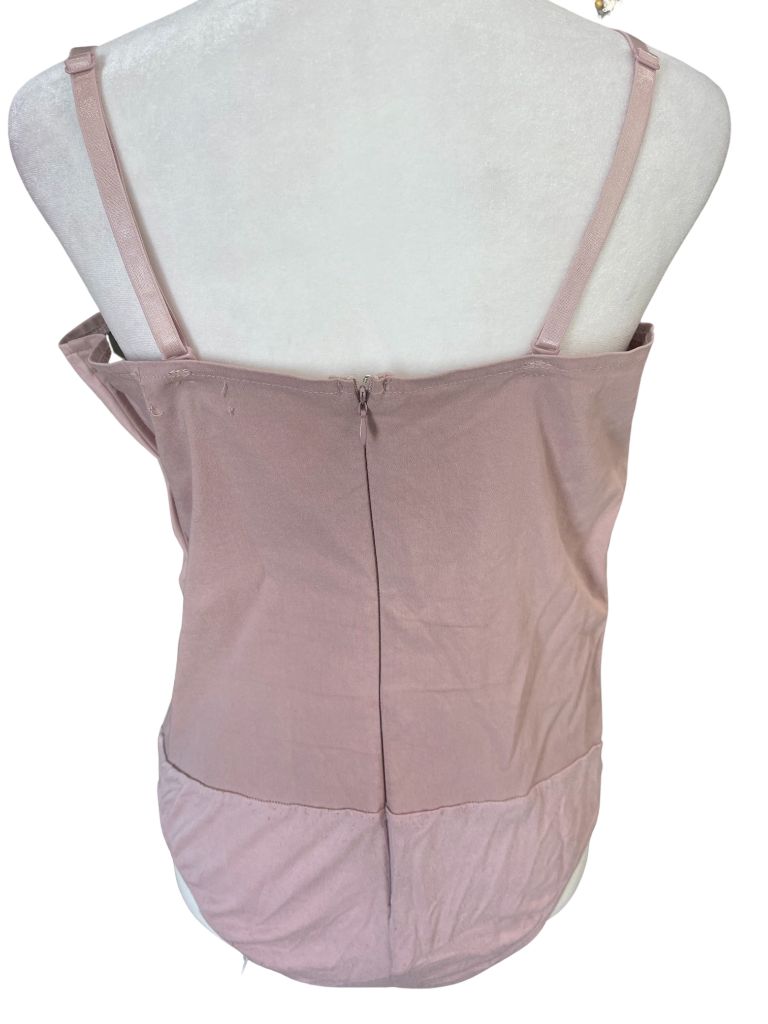 Say What Pink Spaghetti Strap Faux Leather Bodysuit
