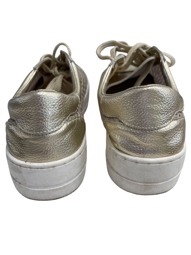 Steven Gold Lace Up Perforated Sneaker