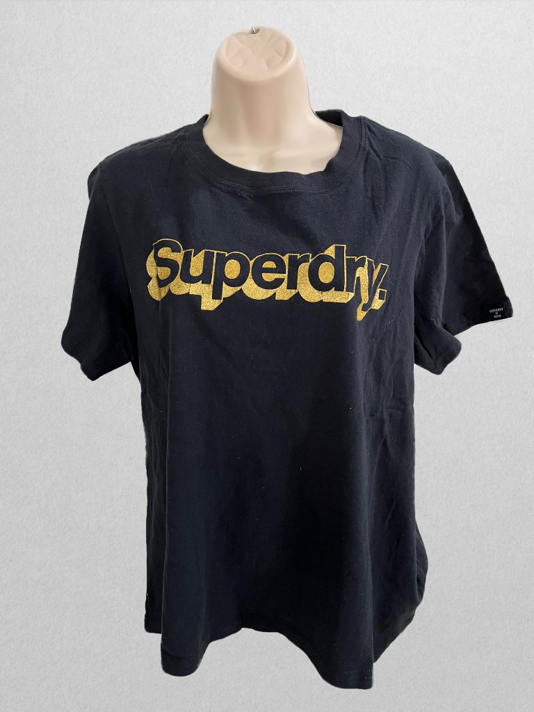 Superdry Vintage Black & Gold Metallic Tee