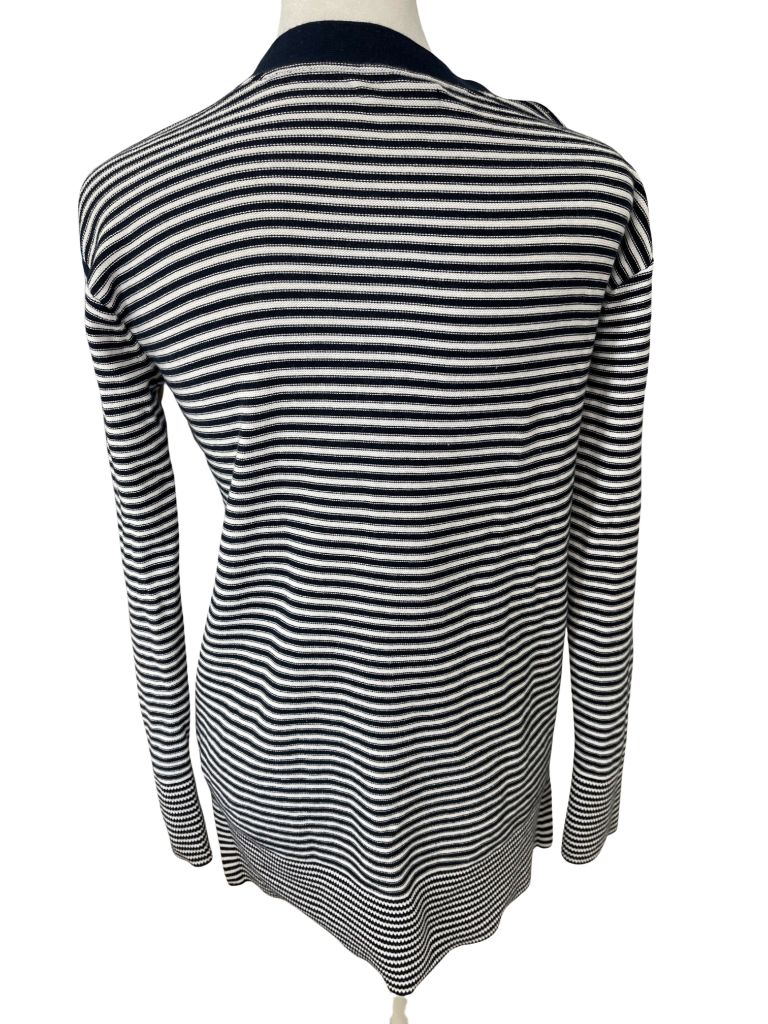 Tommy Hilfiger Blue/White Striped V Neck Pullover