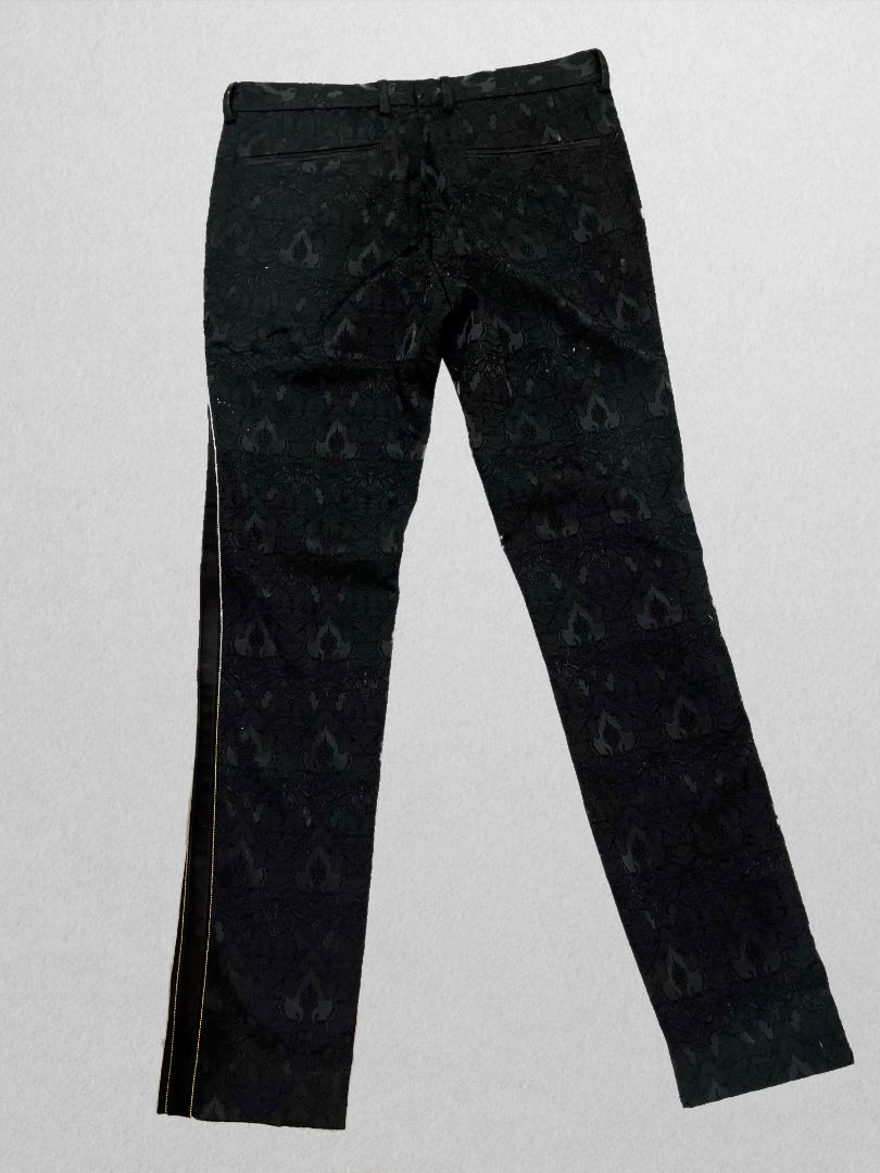 Topman Black Lace Pants with Gold Trim
