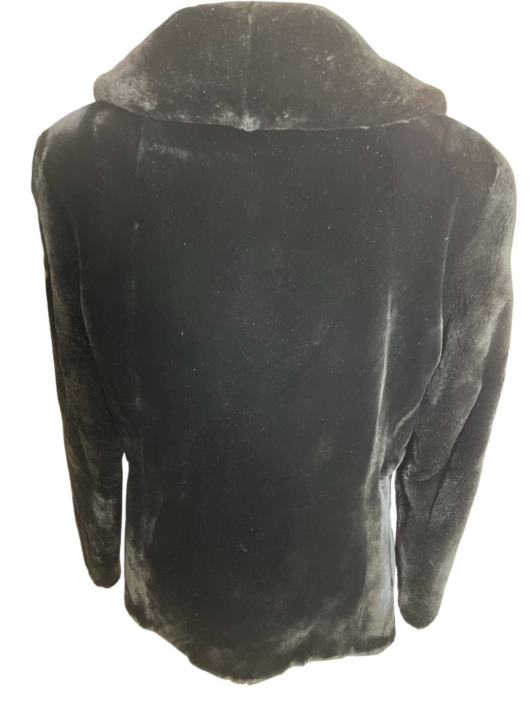 Skaidrite Pastors Vintage Black Sheared Beaver Fur Coat