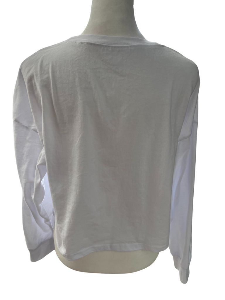 White Crop Long Sleeve Tee