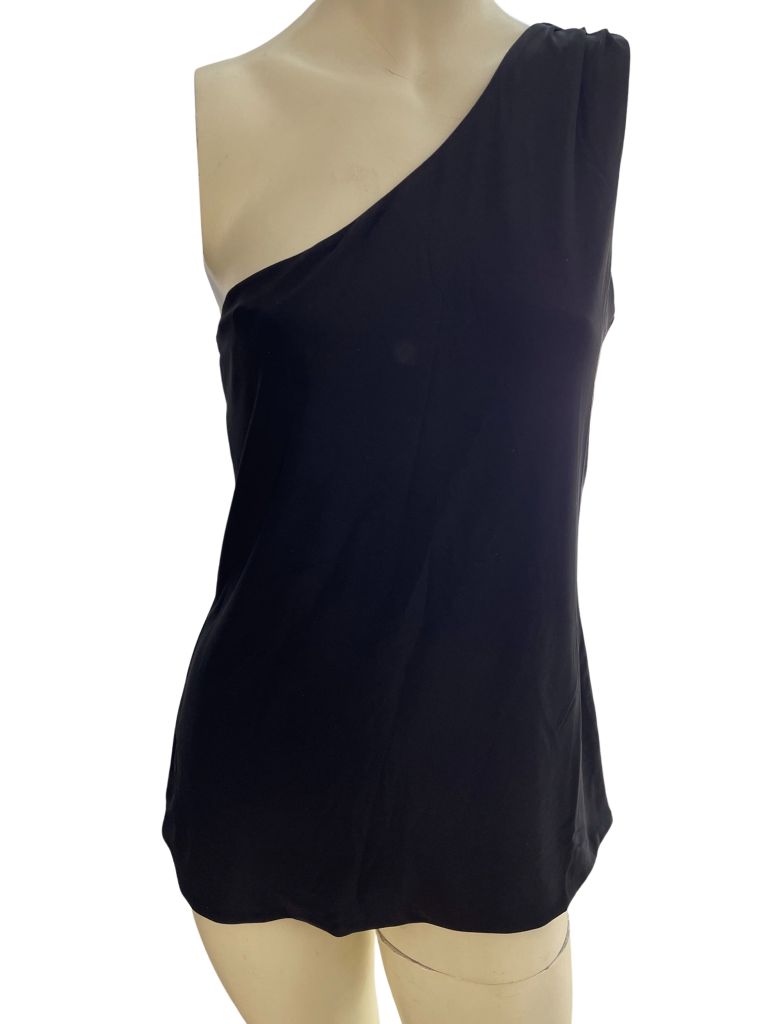 White House Black Market Black One Shoulder Blouse