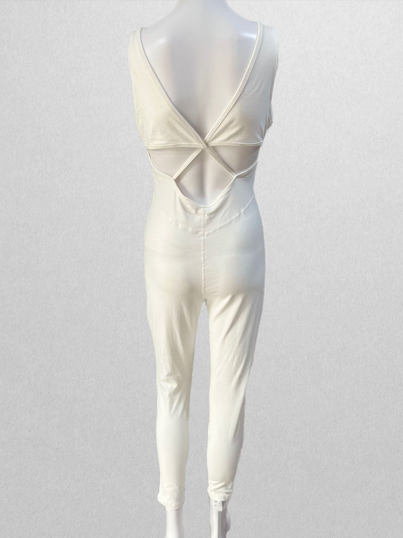 White Jumpsuit with Exposed Back