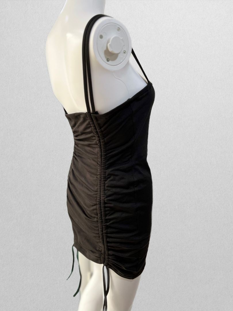 Black Cocktail Dress with Ruching