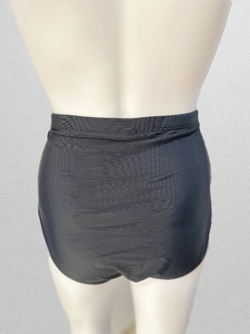 Black High Waist Swim Bottom with Side Ruching