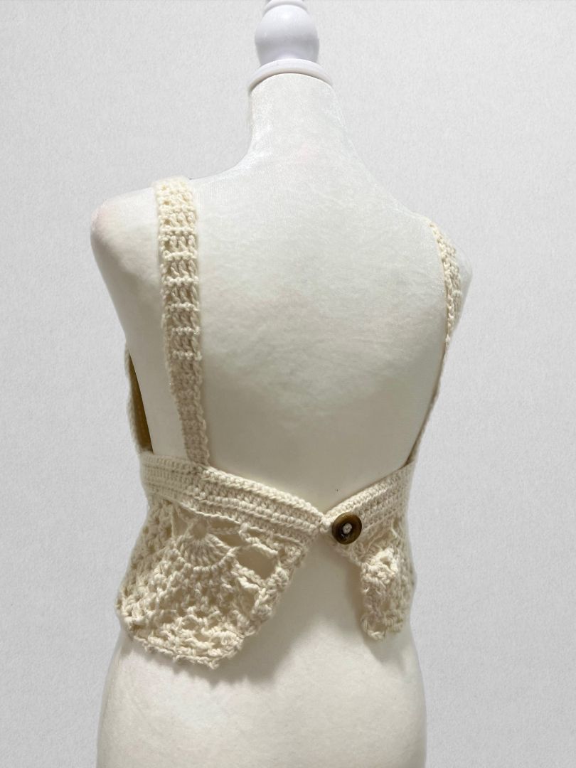 Recycled Threads Handmade Cream Crochet Bralette