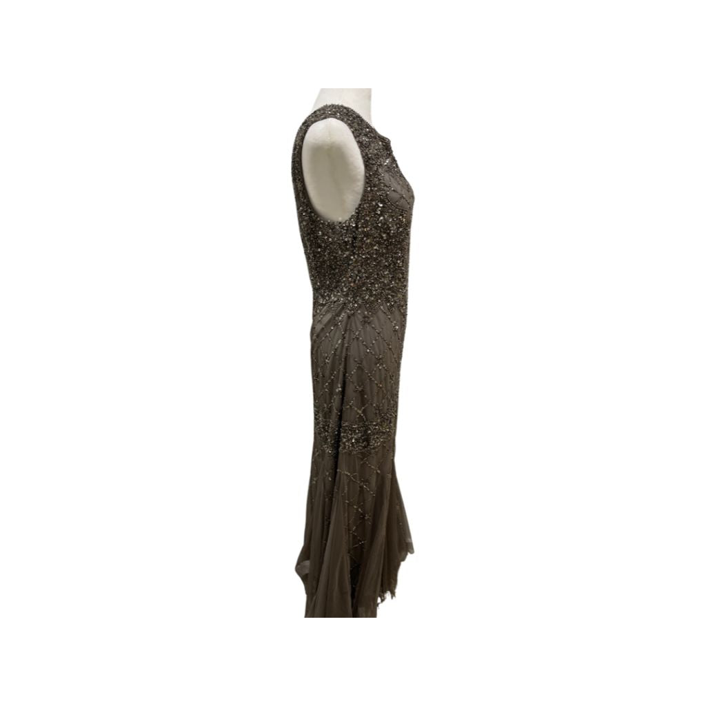 db studio Light Grey Sequin Formal Dress