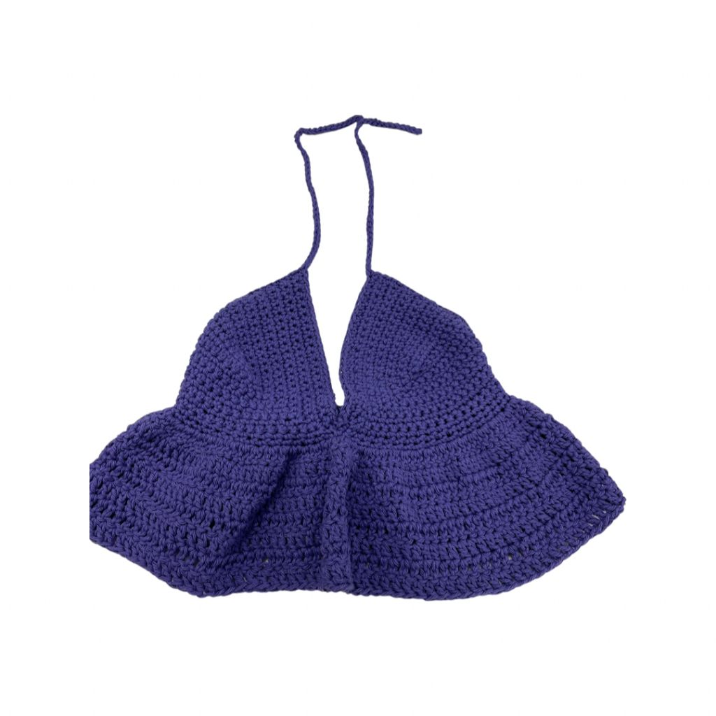 Recycled Threads Purple Halter Crop Top