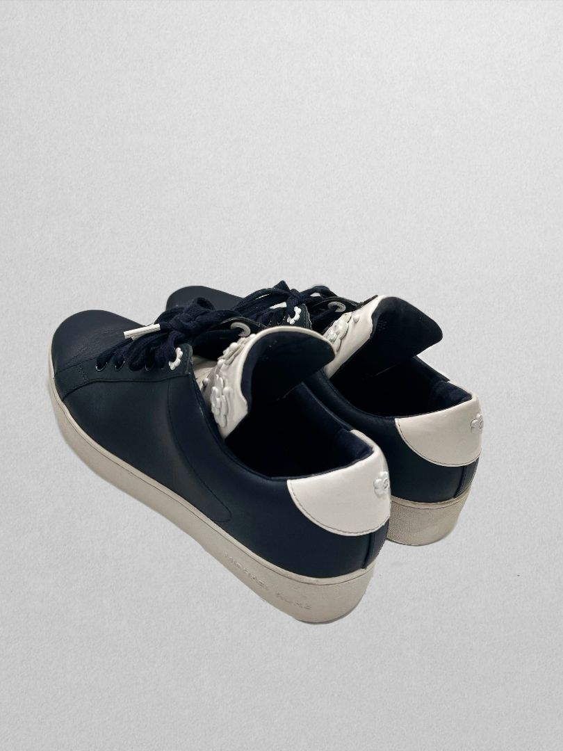 Michael Kors Black Fashion Sneaker with White/Black Flowers
