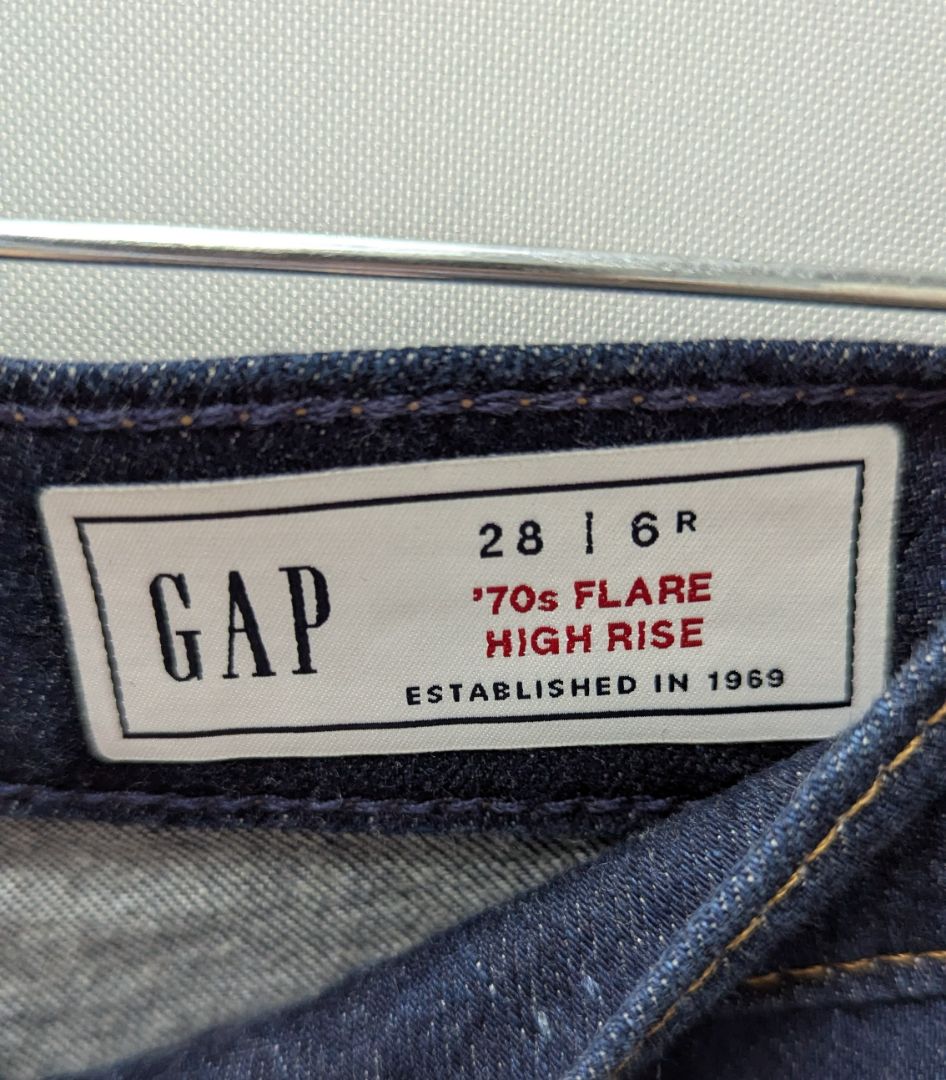 GAP Dark Wash '70s Flare High-Rise Jeans