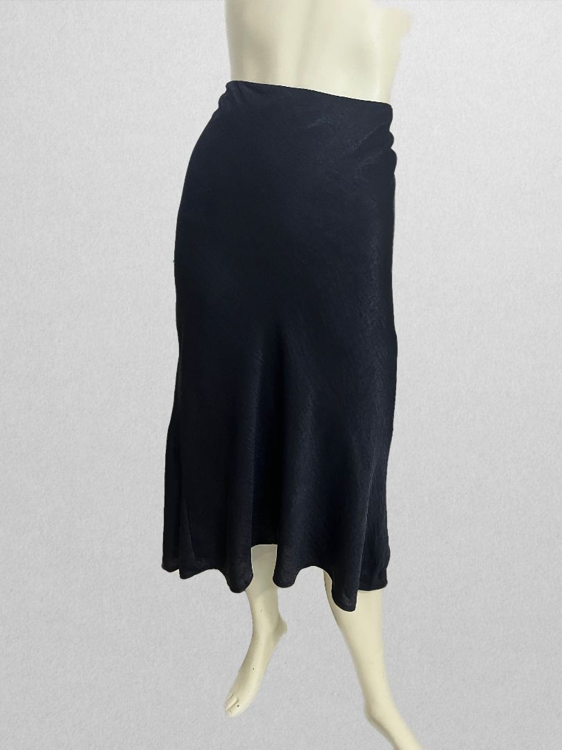 Wild Fable Black Sateen Midi Skirt