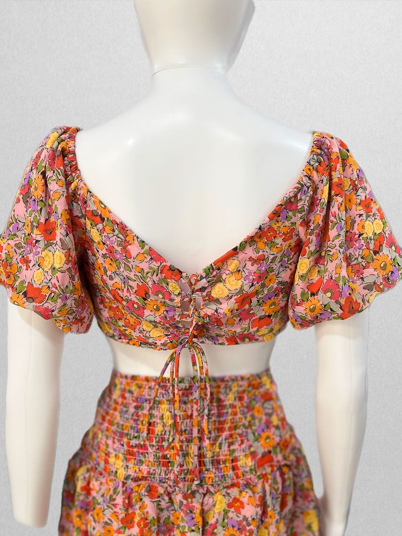 Wild Fable Pink Ruffle Crop Top