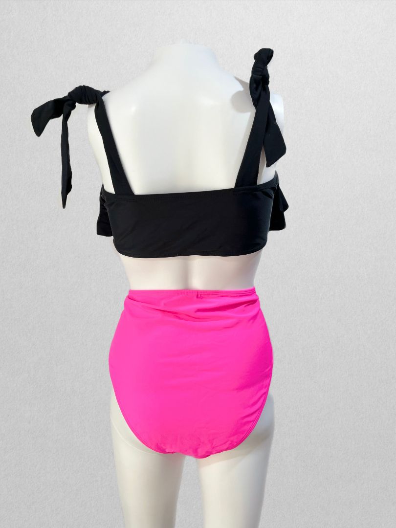 Black Ruffle Swim Top