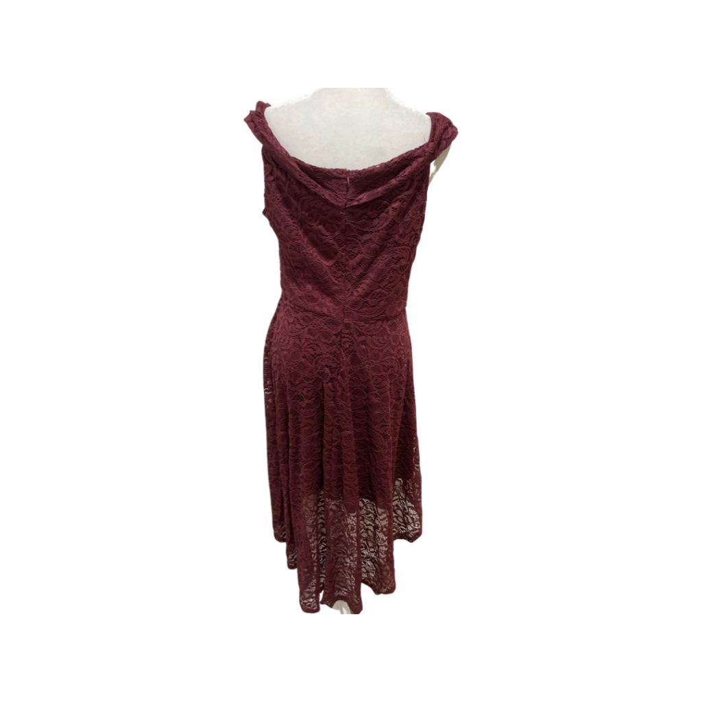HR Homrain Burgundy High/Low Dress