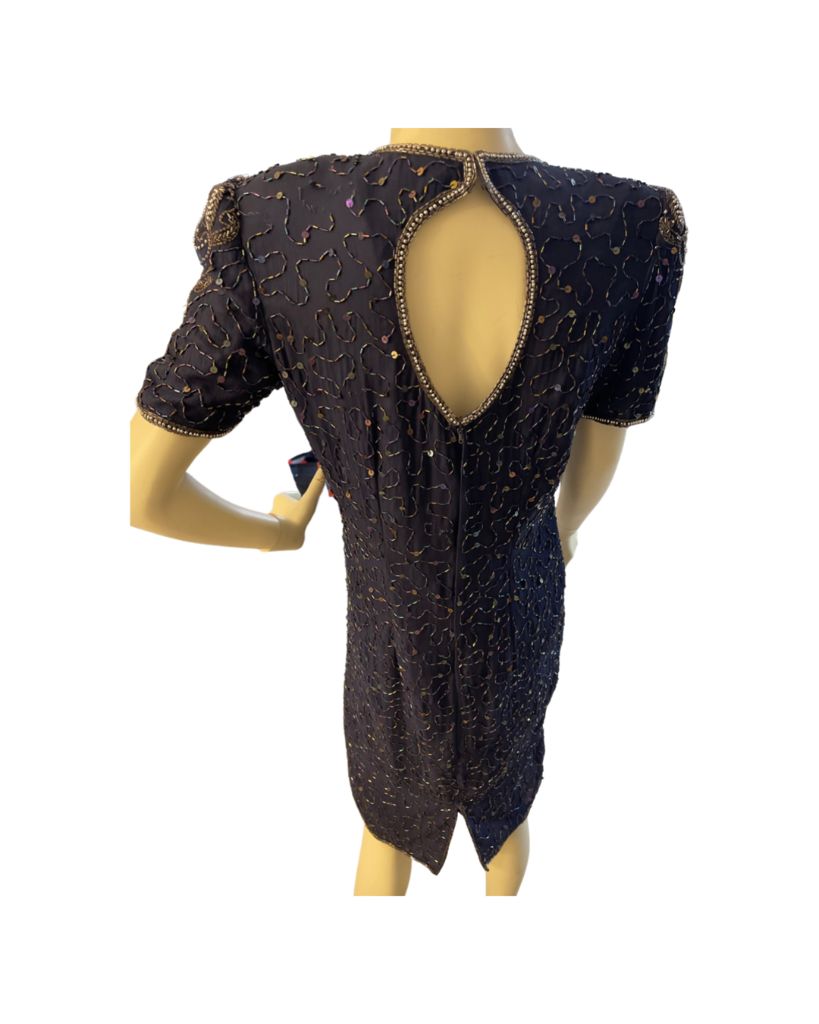 Robert Anthony Vintage Blue Sequin Dress