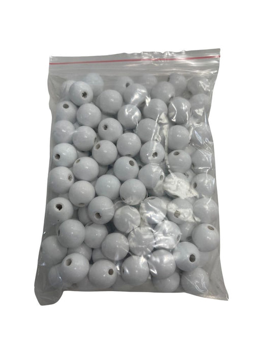 100 16mm Beads - White