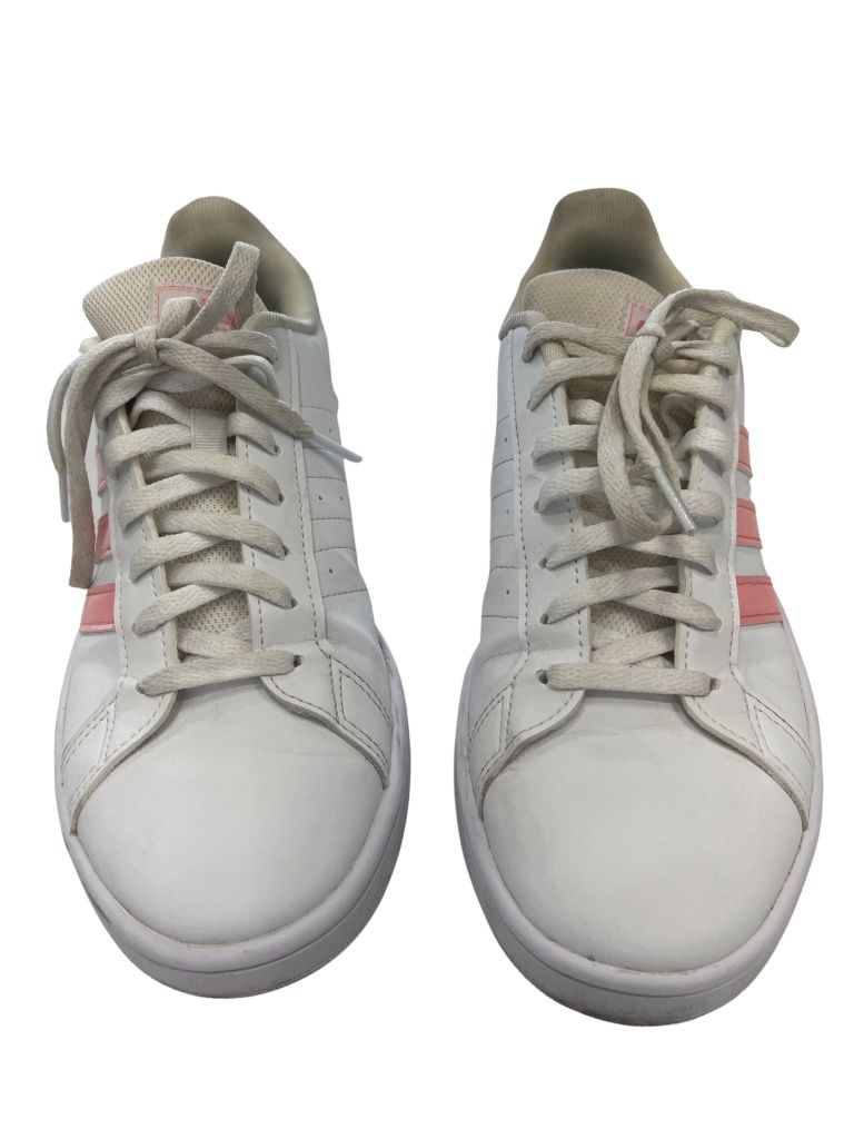 Adidas White/Pink Lace Up Sneaker
