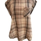 Akemi & Kin Light Brown Plaid Short Sleeve Hi-Low Shirt