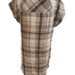 Akemi & Kin Light Brown Plaid Short Sleeve Hi-Low Shirt