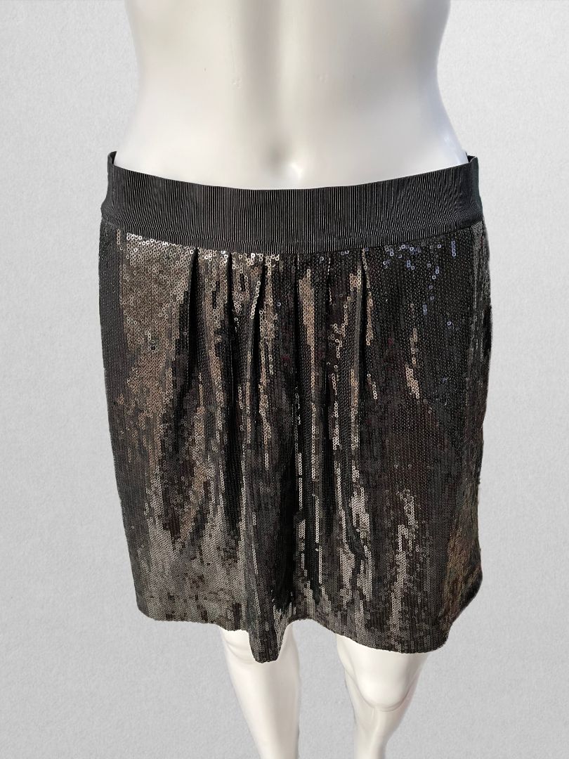 Ann Taylor Black Sequin Skirt with Pockets