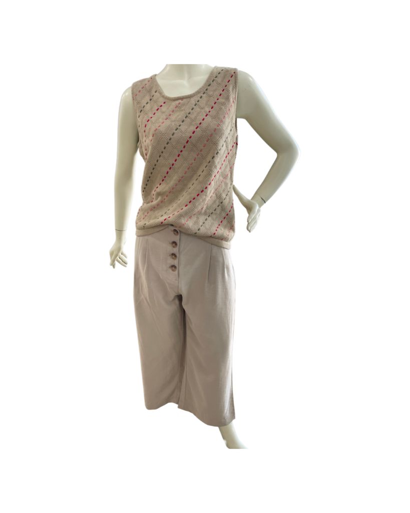 Ann Taylor Loft Petite High Waisted Button Up Beige Pants Pants