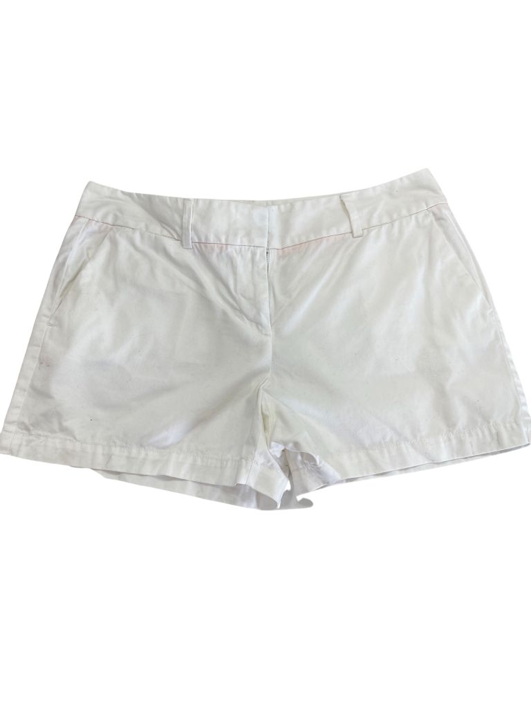 Ann Taylor Loft White Flat Front Shorts