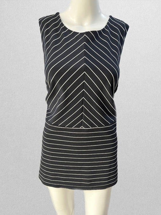 Ann Taylor Navy/White Striped Sleeveless Tank