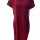 Ashley Stewart Red Sequin Short Sleeve Dress