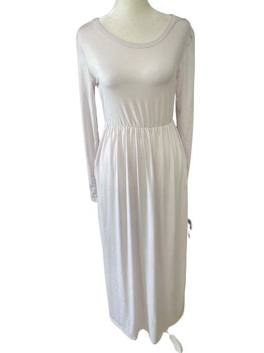 Auselily White Long Sleeve Maxi Dress