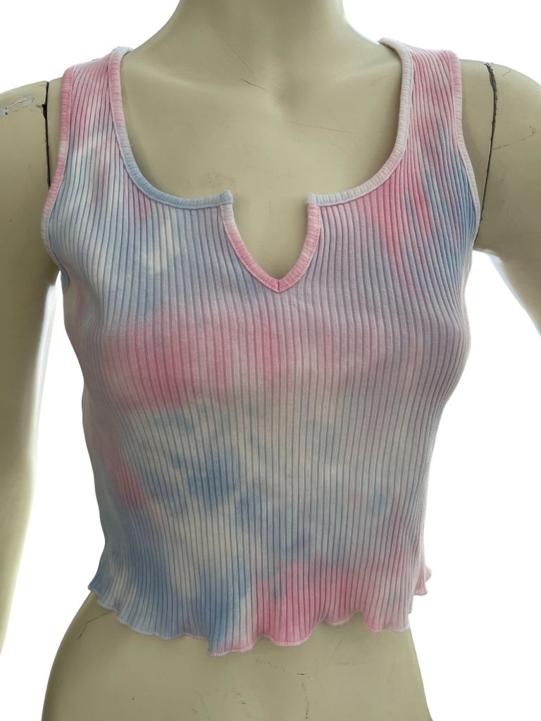 BCBGeneration Pink/White Crop Tank