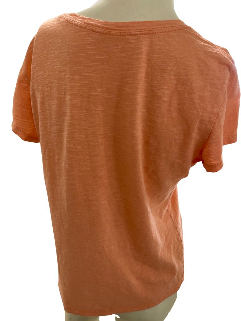 Banana Republic Peach White Bow Short Sleeve Tee