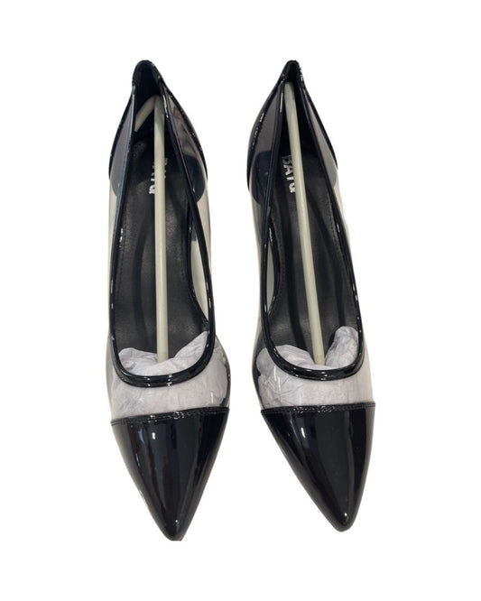 Bayq Black and Clear Chunky Heels
