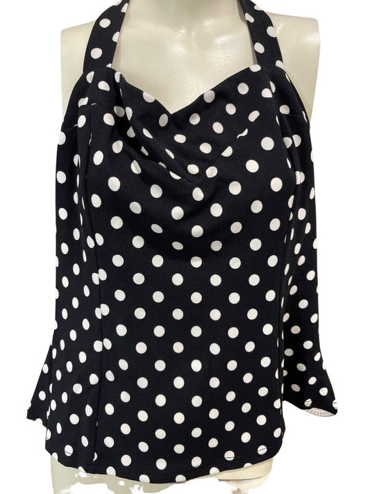 Belle Poque Black and White Polka Dot Swim Tankini