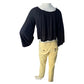Better Be Black Tie Front Flowy Crop Blouse