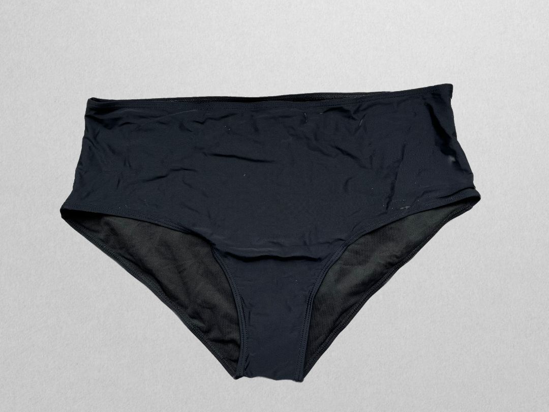 Black Bikini Swim Bottom with Thick Waistband (XS)