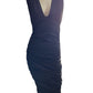 Black Bodycon Halter Ruched Maxi Dress