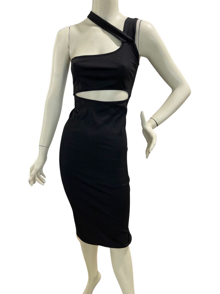 Black Bodycon One Shoulder Cocktail Dress