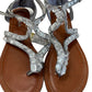 Candie's Silver Embellished Zip Back Sandals