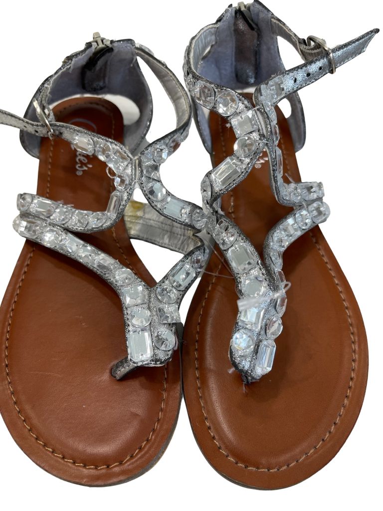 Candie's Silver Embellished Zip Back Sandals