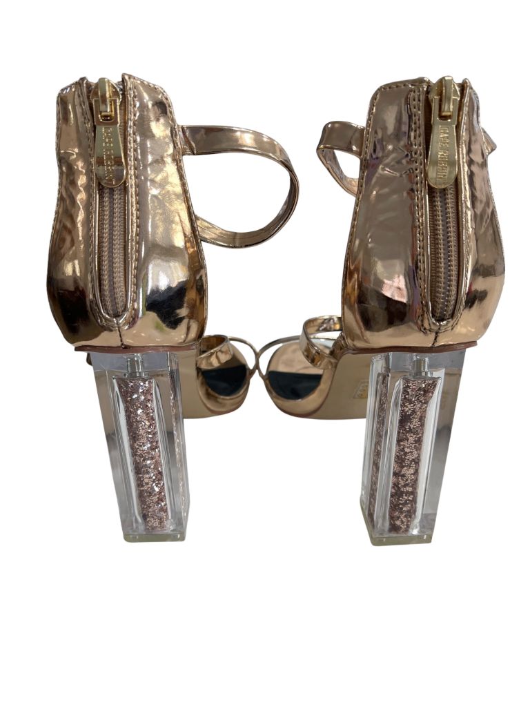 Cape Robbin Rose Gold Clear Chunky Heel Sandal