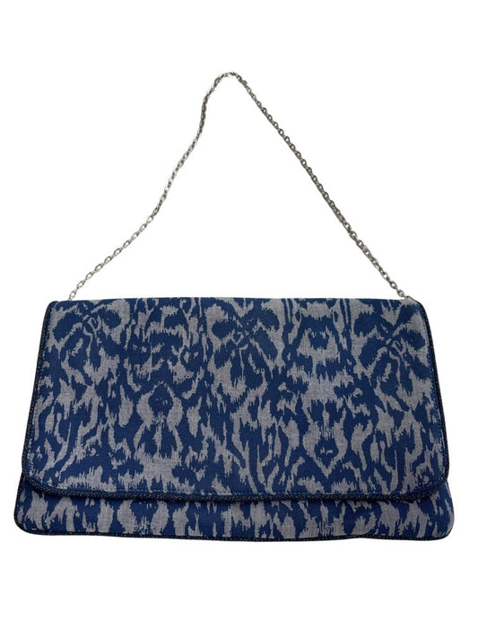 Chico's Blue Fabric Purse with Chain Strap