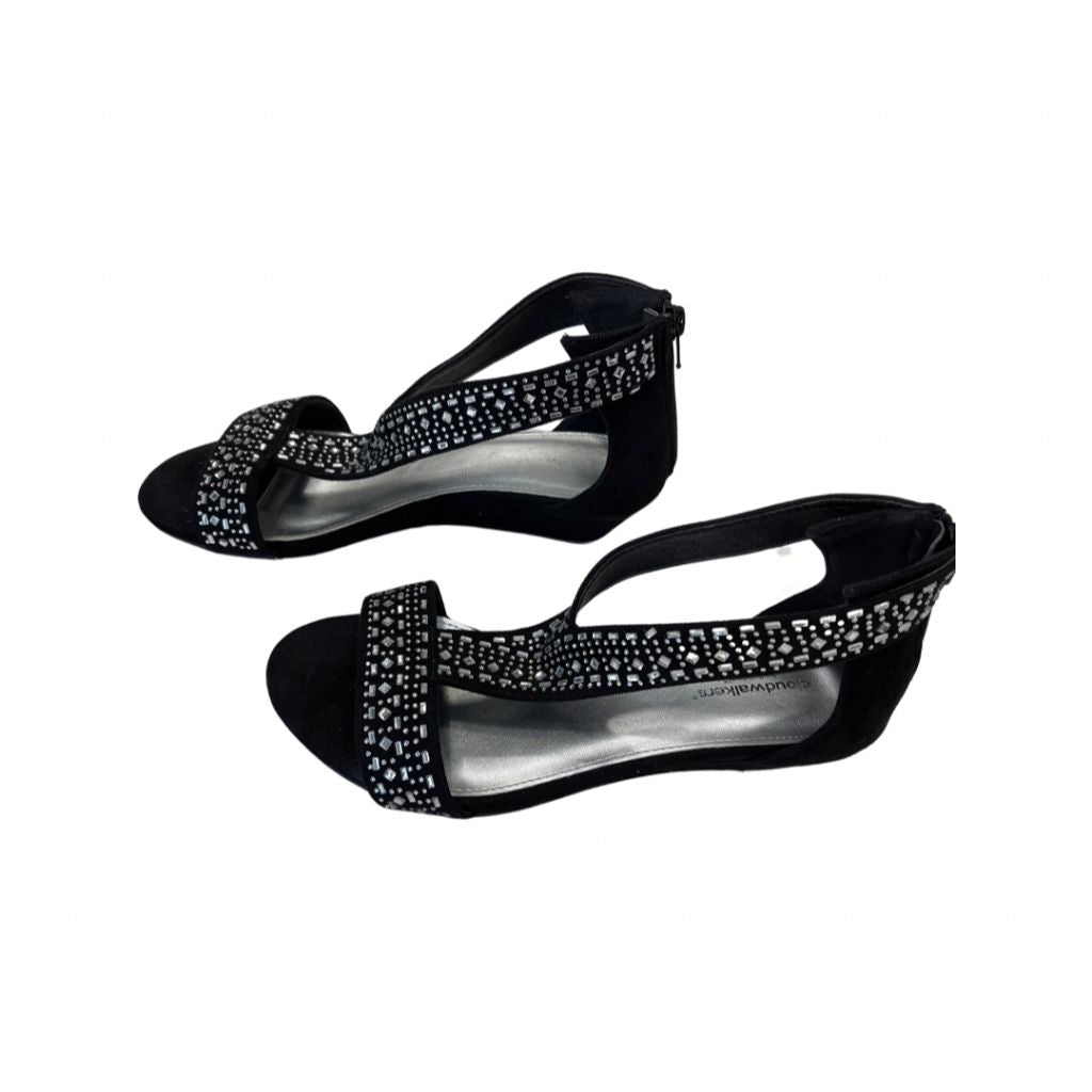 Avenue Cloudwalkers Black Embellished Sandals