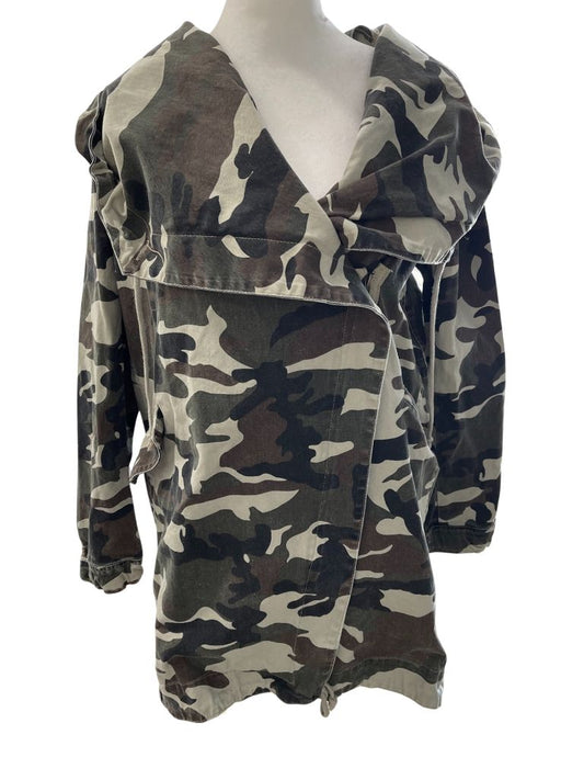 Cookie Couture Hooded Camouflage Zip Front Anorak Jacket